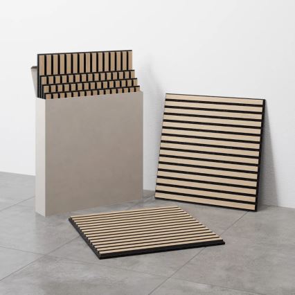 Lot de 4 panneaux d'habillage acoustiques DANVIKEN 60×60 cm, finition chêne