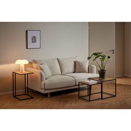 Lot de tables basses SARON 2 pcs chêne/noir