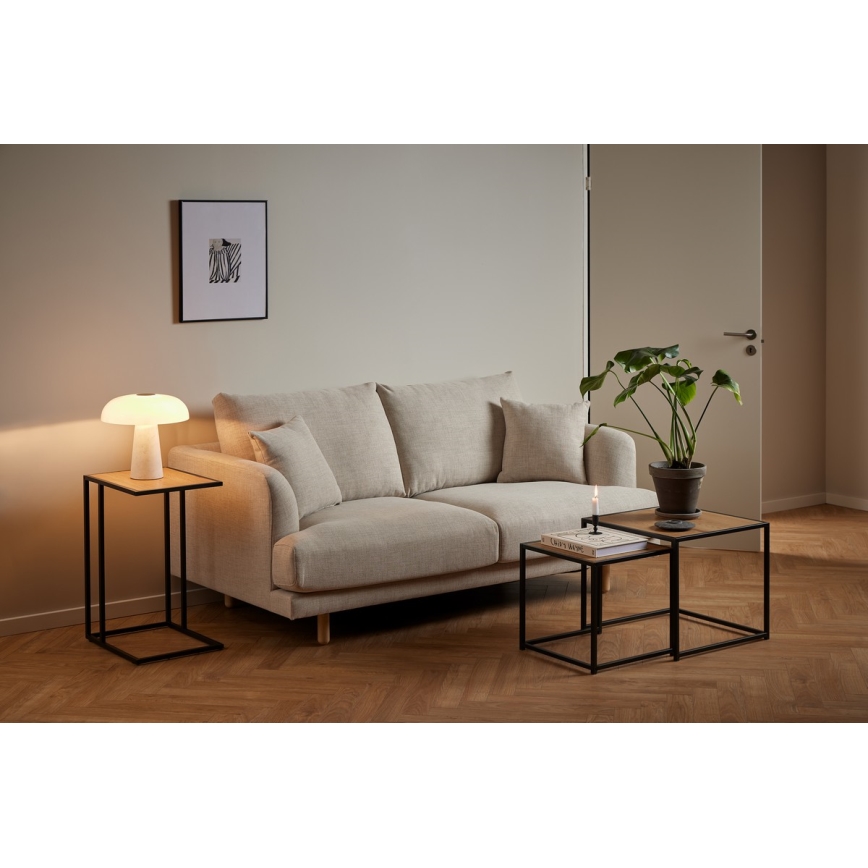Lot de tables basses SARON 2 pcs chêne/noir