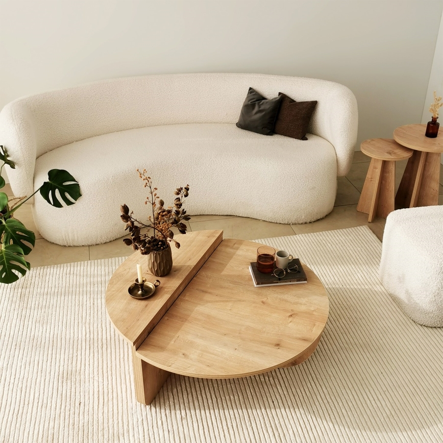 LOT x2 Table basse PODIUM marron