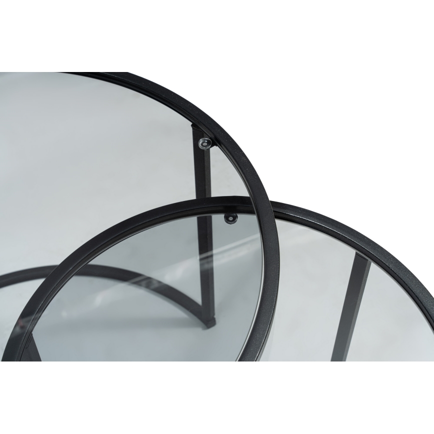 LOT x2 Table basse TOKYO d. 42/60 cm noir