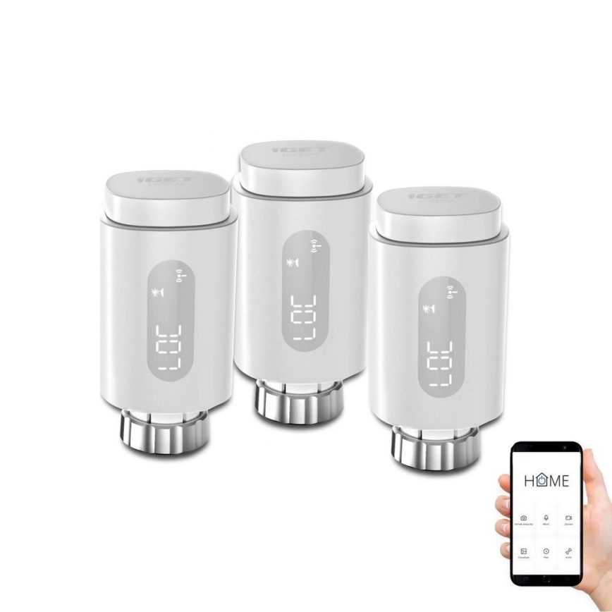 LOT x3 Tête thermostatique connectée avec LED écran 2xAA/3V Zigbee
