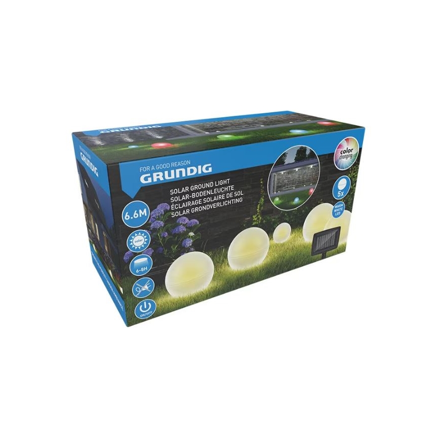 LOT x5 Lampe solaire LED/3,2V multicolore