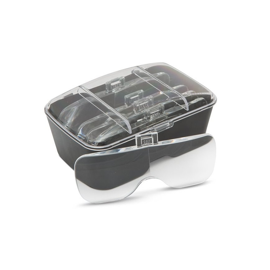 Loupe frontale LED avec éclairage 3xAAA + lot de lentilles