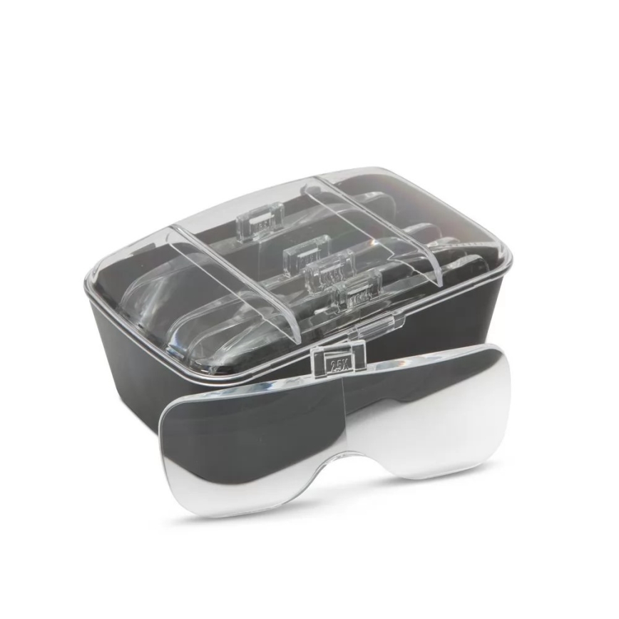 Loupe frontale LED avec éclairage 3xAAA + lot de lentilles