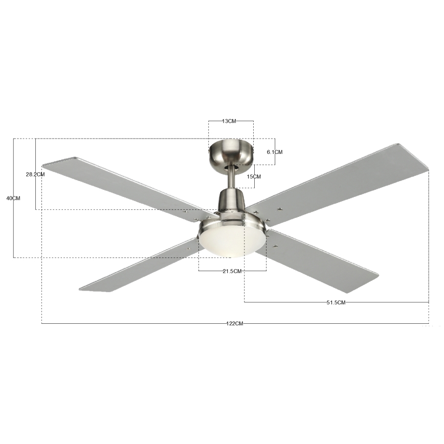 Lucci Air 210334 - Ventilateur de plafond AIRFUSION QUEST 1xE27/60W/230V bois/chrome mat + Télécommande