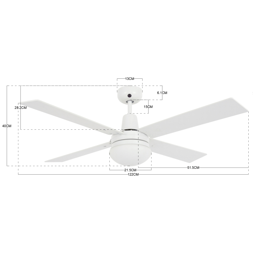 Lucci Air 210339 - Ventilatore da soffitto AIRFUSION QUEST 1xE27/60W/230V bianco/legno + telecomando