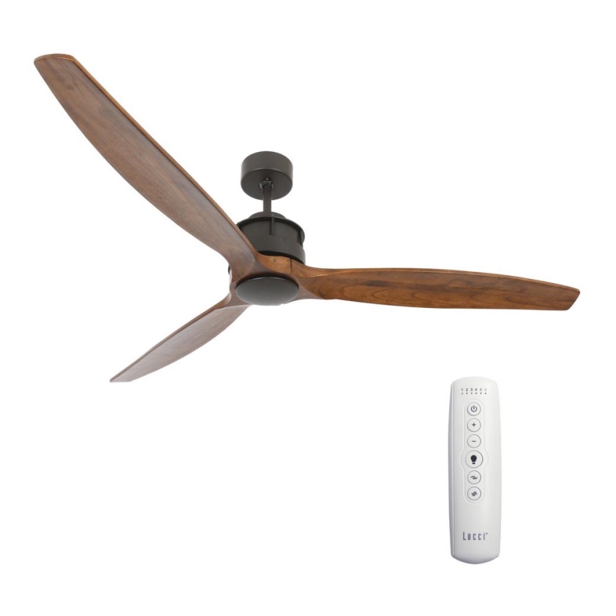 Lucci air 210507 - Ventilateur de plafond AIRFUSION AKMANI paulownia/noir + Télécommande