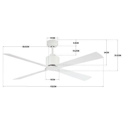 Lucci Air 210521 - Ventilatore da soffitto AIRFUSION CLIMATE legno/bianco + telecomando