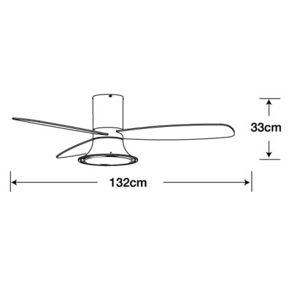 Lucci Air 210661 - Dimmbarer LED-Deckenventilator FLUSSO 1xGX53/18W/230V Holz/weiß + Fernbedienung