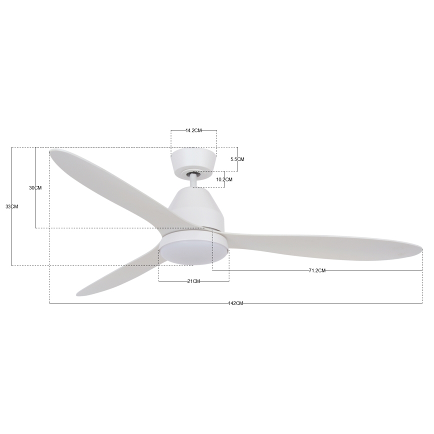 Lucci air 213043 - Plafoniera LED WHITEHAVEN GX53/17W/230V bianco + telecomando