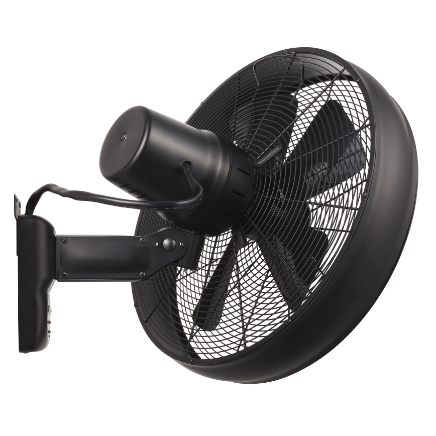 Lucci air 213124 - Ventilatore da parete BREEZE 55W/230V nero + telecomando