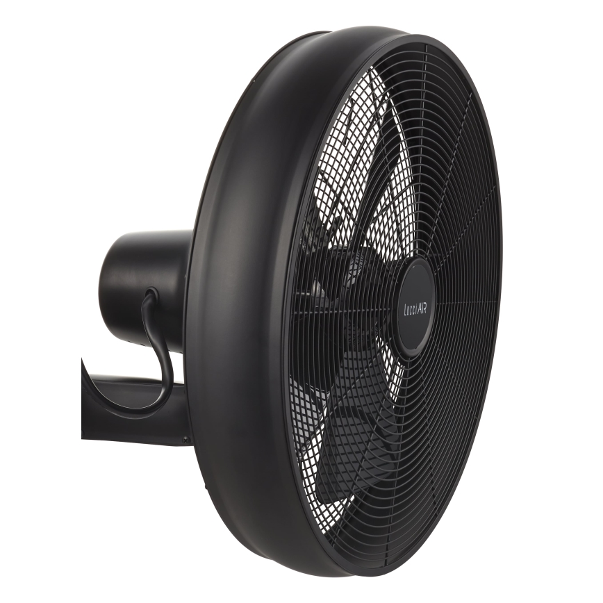Lucci air 213124 - Ventilatore da parete BREEZE 55W/230V nero + telecomando