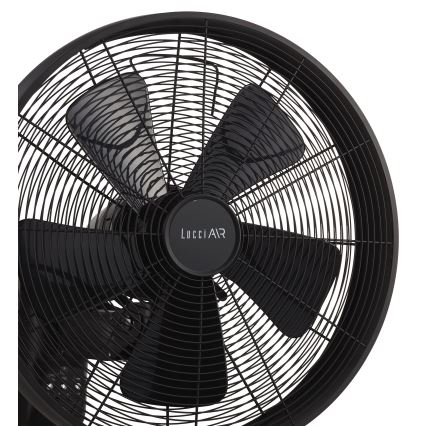 Lucci air 213124 - Ventilatore da parete BREEZE 55W/230V nero + telecomando