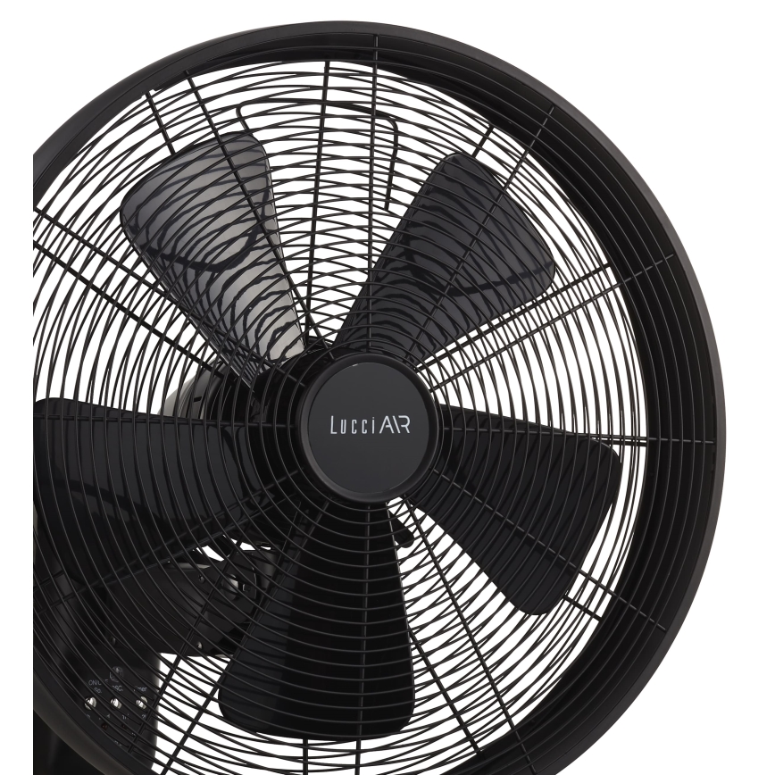 Lucci air 213124 - Ventilatore da parete BREEZE 55W/230V nero + telecomando