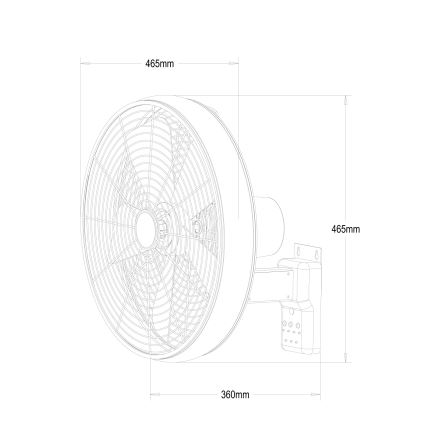 Lucci air 213126 - Ventilatore da parete BREEZE 55W/230V cromo opaco + telecomando