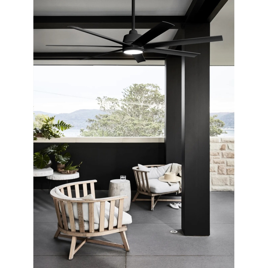 Lucci Air 21318349 - Ventilateur de plafond à intensité variable ATLANTA 1xGX53/12W/230V d. 142 cm noir + télécommande