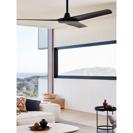 Lucci Air 21321649 - Ventilatore da soffitto ABYSS diametro 142 cm IP66 nero + telecomando