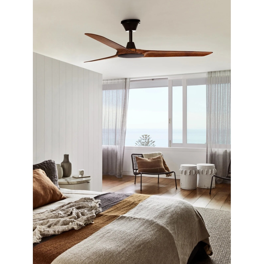 Lucci Air 21321749 - Ventilatore da soffitto ABYSS diametro 142 cm IP66 marrone + telecomando