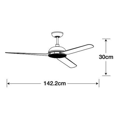 Lucci air 213301 - LED-dimmbarer Deckenventilator UNIONE 1xGX53/12W/230V braun/hochglänzendes Chrom Ø 142 cm + Fernbedienung