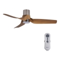 Lucci air 213355-Ventilateur de plafond LED à intensité variable NAUTICA 1xGX53/12W/230V marron/chrome brillant + Télécommande