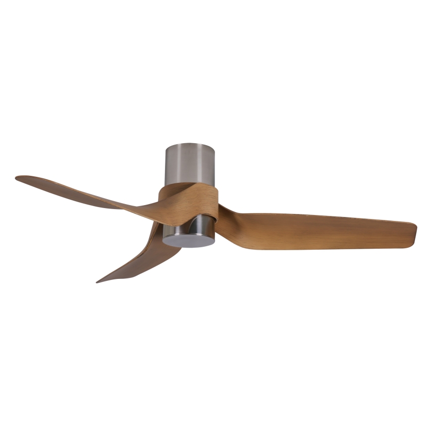 Lucci air 213355-Ventilateur de plafond LED à intensité variable NAUTICA 1xGX53/12W/230V marron/chrome brillant + Télécommande