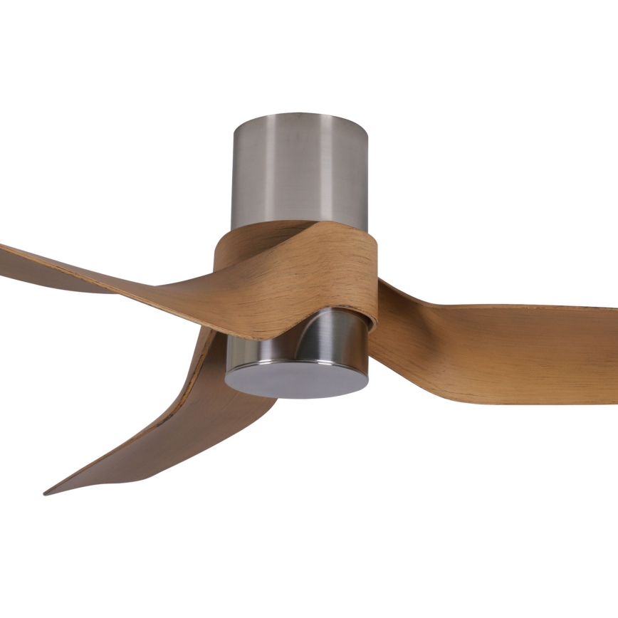 Lucci air 213355-Ventilateur de plafond LED à intensité variable NAUTICA 1xGX53/12W/230V marron/chrome brillant + Télécommande