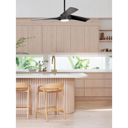 Lucci air 213358 - Ventilatore da soffitto dimmerabile a LED LINE 1xGX53/12W/230V nero + telecomando
