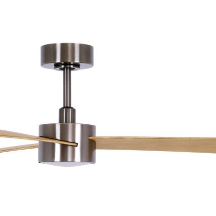 Lucci air 21610449 - Ventilatore da soffitto dimmerabile a LED CLIMATE 1xGX53/12W/230V marrone/cromo lucido + telecomando