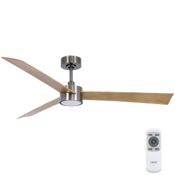 Lucci air 21610449 - Ventilatore da soffitto dimmerabile a LED CLIMATE 1xGX53/12W/230V marrone/cromo lucido + telecomando
