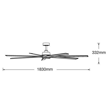Lucci air 21610849 - Dimmerabile ceiling fan ATLANTA 1xGX53/12W/230V white+ + telecomando