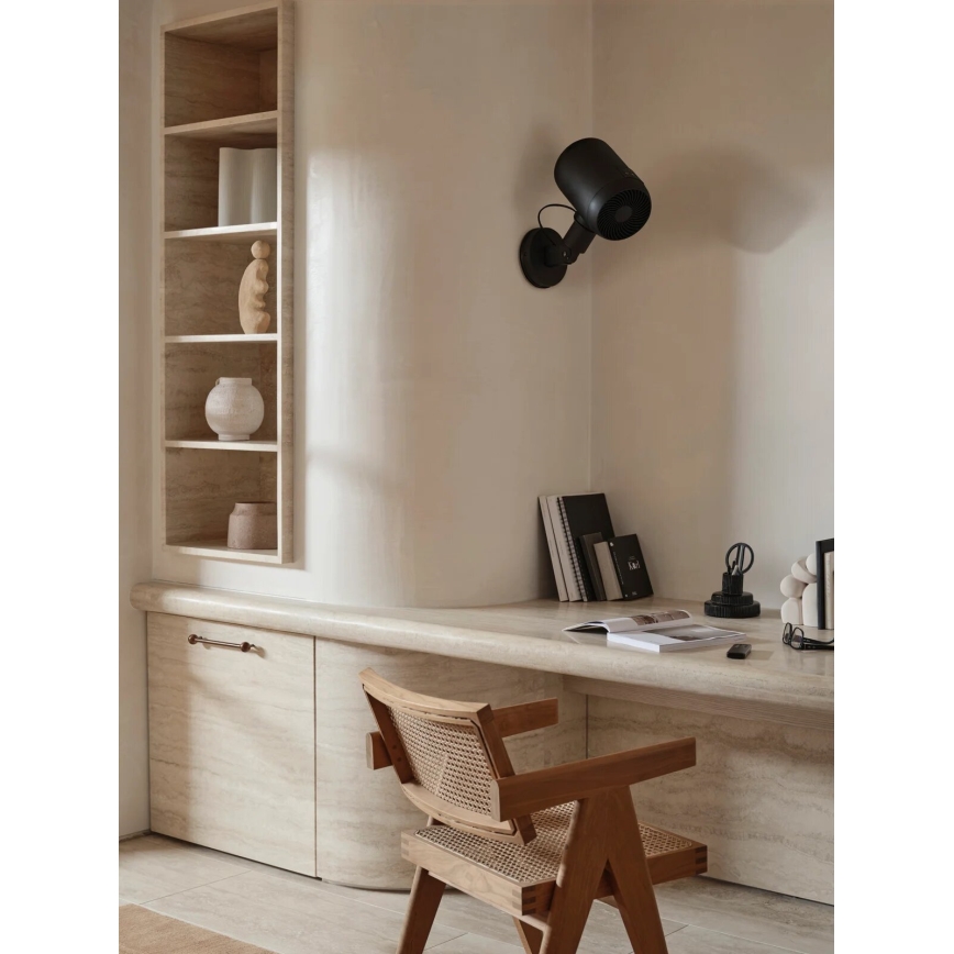 Lucci Air 21612649 - Ventilateur mural JET 32W/230V noir + télécommande