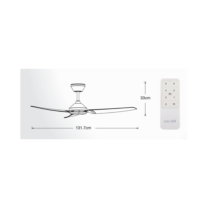 Lucci air 21616249 - Ventilatore da soffitto POLIS IP55 bianco + telecomando