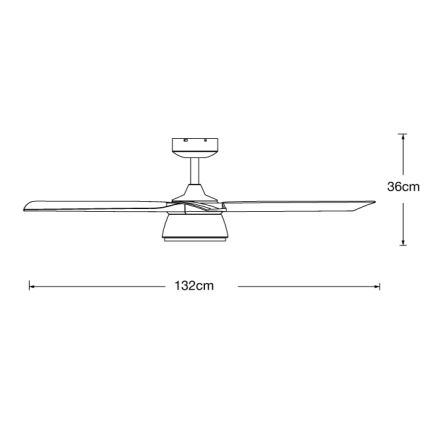Lucci air 513072 - Ventilatore da soffitto dimmerabile a LED BRONX LED/18W/230V 3000/4000/6000K nero/cromo lucido + telecomando