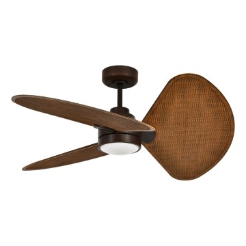 Lucci Air 51325649 - Ventilateur de plafond LED dimmable SABLE 1xGX53/12W/230V 3000/4000/5000K Ø 91,5 cm marron + télécommande