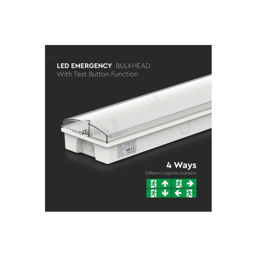 Luce di emergenza a LED EMERGENCY EXIT LED/3W/230V 6400K IP65