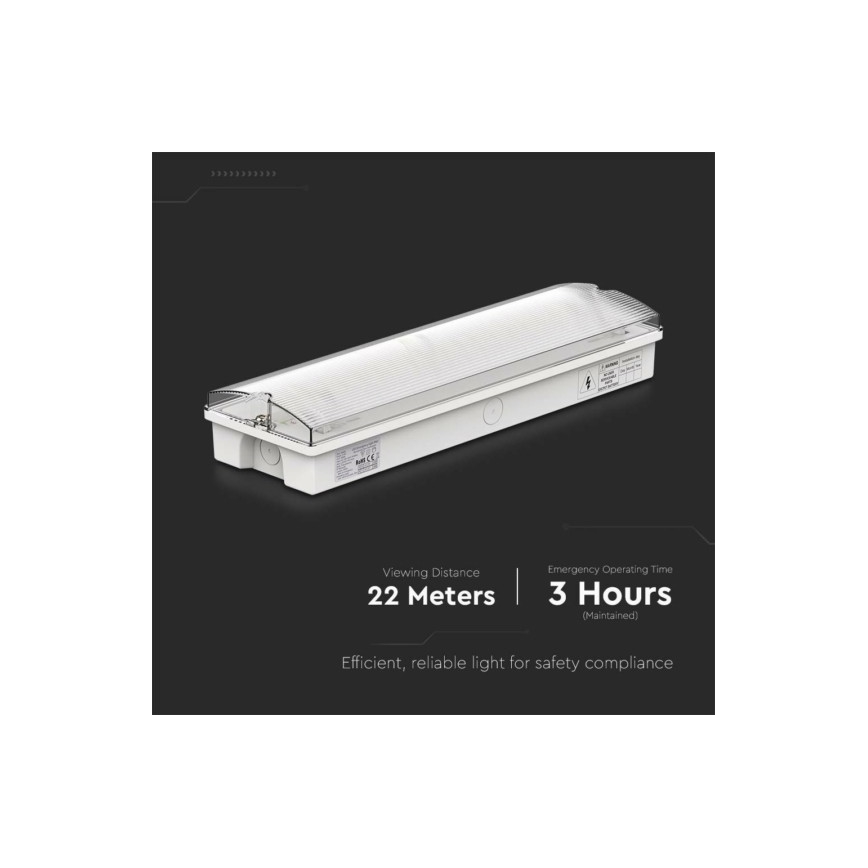 Luce di emergenza a LED EMERGENCY EXIT LED/3W/230V 6400K IP65