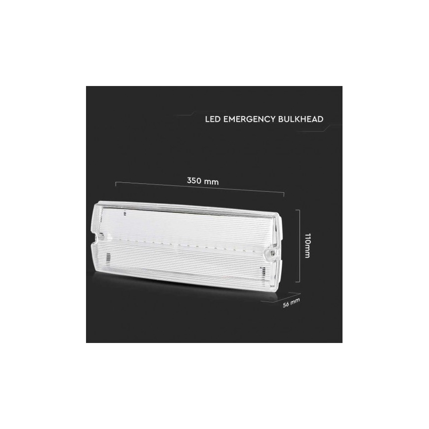 Luce di emergenza a LED con un normale test di funzionalità EMERGENCY EXIT LED/3W/230V 6400K IP65