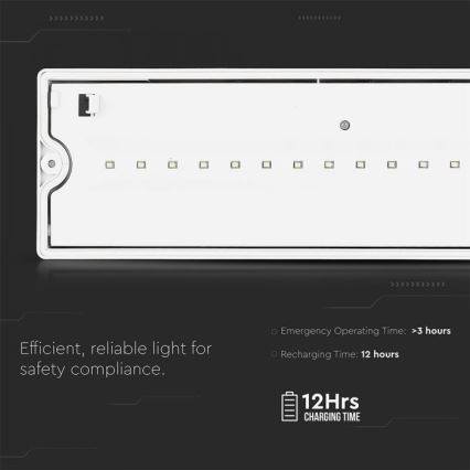 Luce di emergenza a LED EMERGENCY EXIT LED/3W/230V IP65 6000K 1200mAh