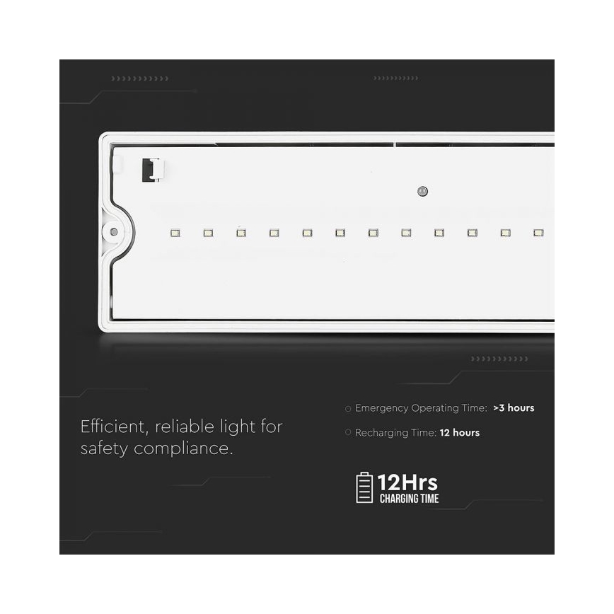Luce di emergenza a LED EMERGENCY EXIT LED/3W/230V IP65 6000K 1200mAh