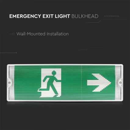 Luce di emergenza a LED EMERGENCY EXIT LED/3W/230V IP65 6000K 1200mAh