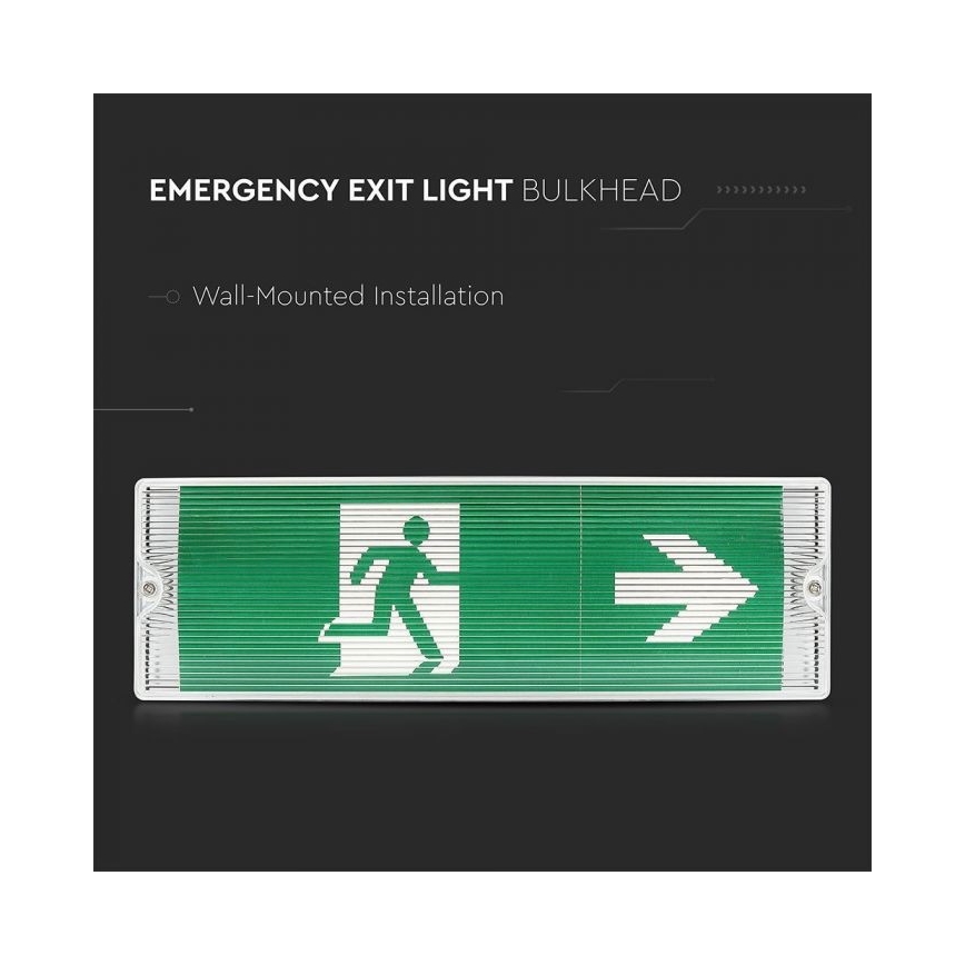 Luce di emergenza a LED EMERGENCY EXIT LED/3W/230V IP65 6000K 1200mAh