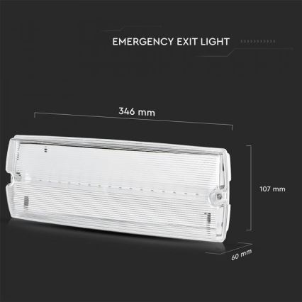 Luce di emergenza a LED EMERGENCY EXIT LED/3W/230V IP65 6000K 1200mAh