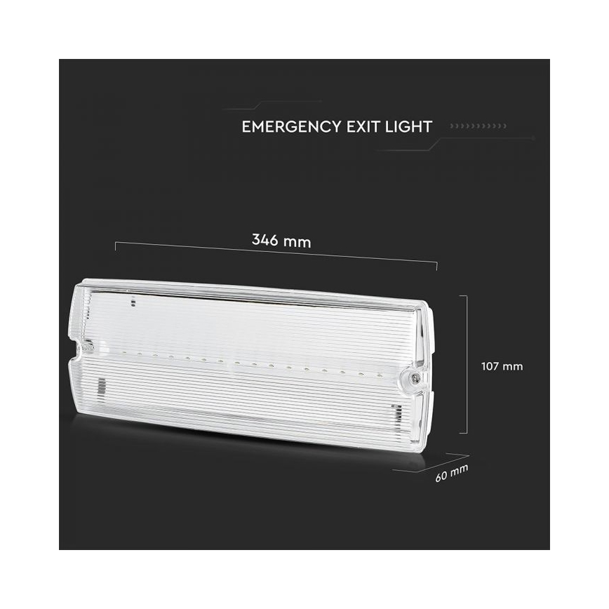 Luce di emergenza a LED EMERGENCY EXIT LED/3W/230V IP65 6000K 1200mAh