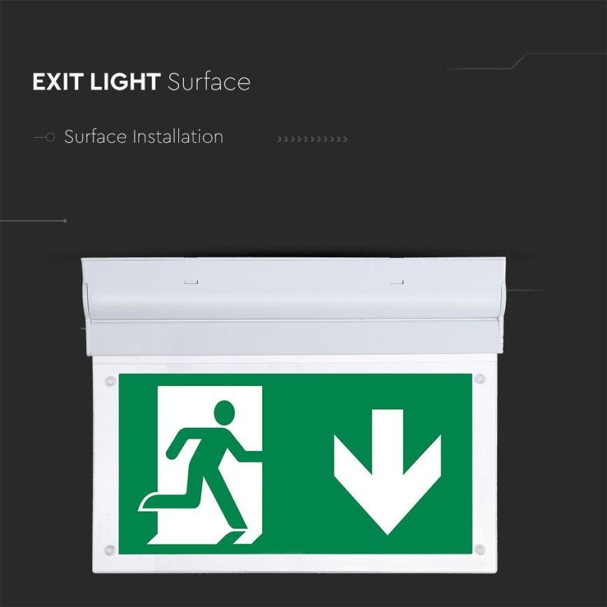 Luce di emergenza LED EMERGENCY EXIT SAMSUNG CHIP LED/2W/230V 6000K