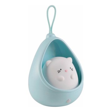 Luce di orientamento per bambini con sensore KITTY LED/0,5W/5V USB blu