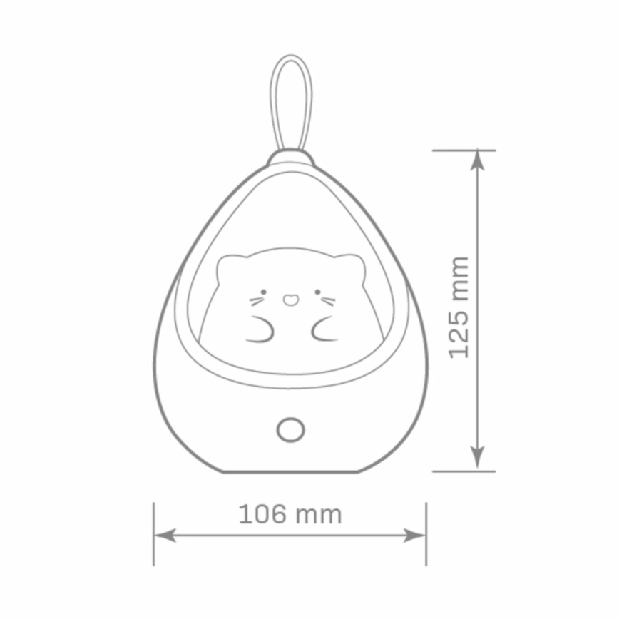 Luce di orientamento per bambini con sensore KITTY LED/0,5W/5V USB blu