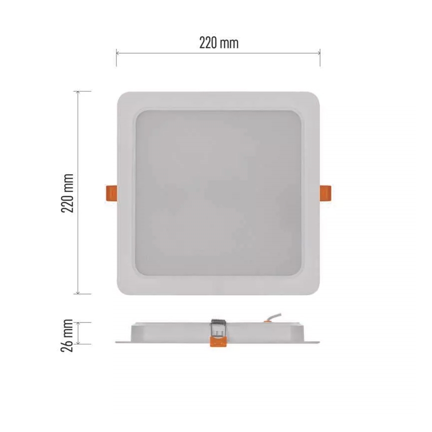 Luce LED da incasso LED/24W/230V 22x22 cm bianco