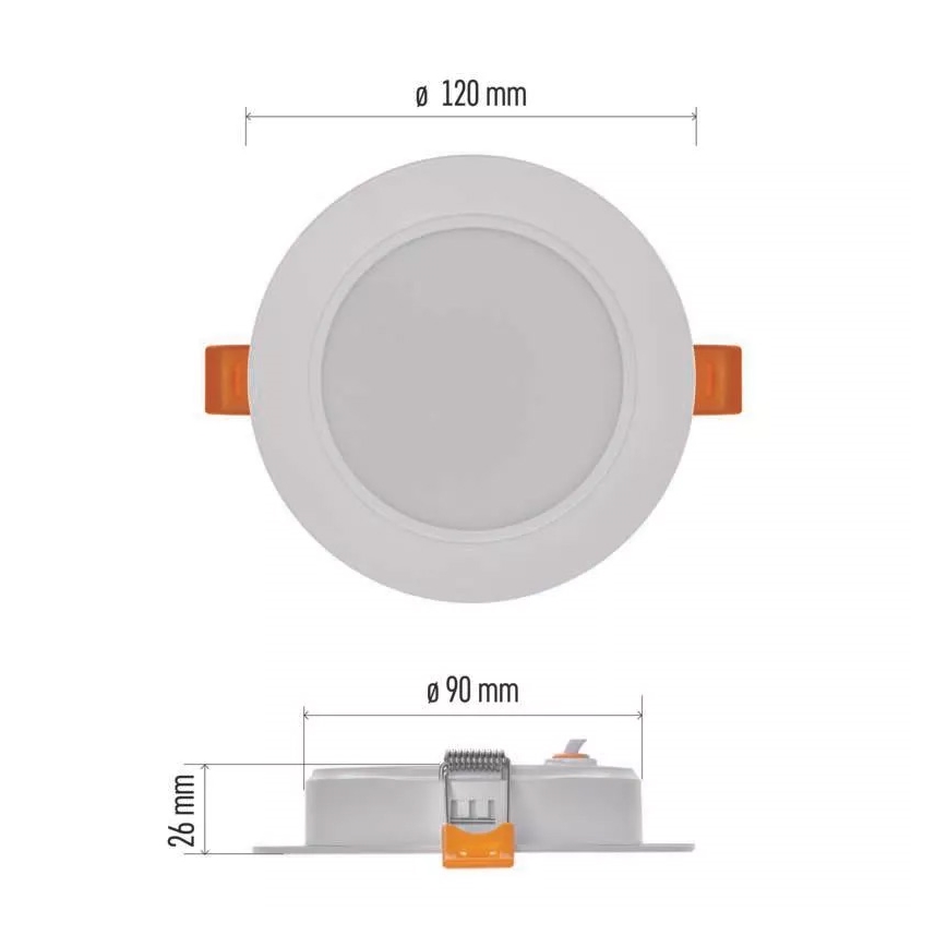 Luce LED da incasso LED/9W/230V diametro 12 cm bianco