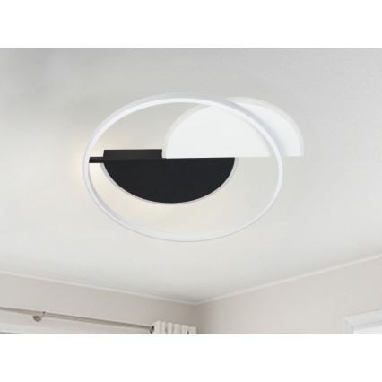 Plafoniera LED dimmerabile LED/70W/230V 3000-6500K bianco/nero + telecomando